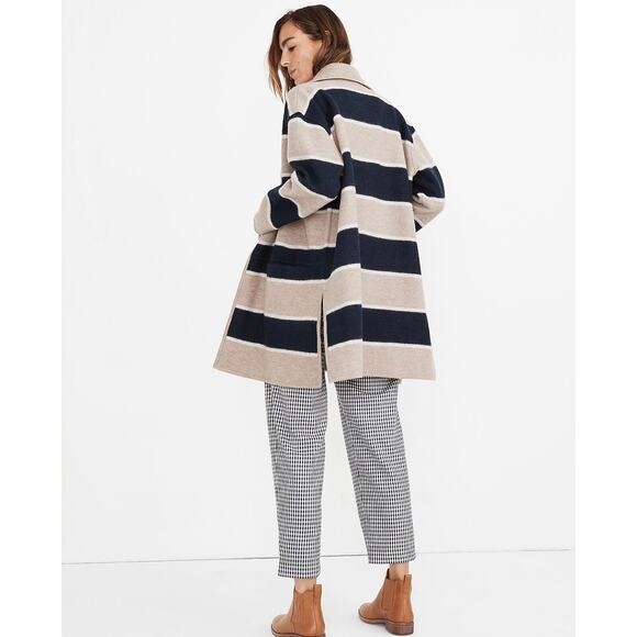 Madewell 100% Merino Wool Striped Ballard Sweater Coat NWT Size Small - Picture 2 of 6